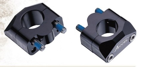 ACCEL MOCOWANIE/PODWYŻKI KIEROWNICY (DÓŁ-22,2/GÓRA-22,2MM) WYS. 20MM KOLOR CZARNY (BM-01BK22/22)