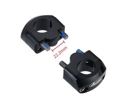 ACCEL MOCOWANIE/PODWYŻKI KIEROWNICY (DÓŁ-22,2/GÓRA-28,6MM) WYS. 20MM KOLOR CZARNY (BM-34BK22/28)