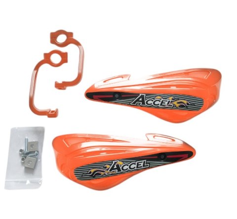 ACCEL OSŁONY RĄK (HANDBARY) Z MOCOWANIEM ALUMINIOWYM MX (22+28MM) (ALU-POMARAŃCZOWY, PLASTIK-POMARAŃCZOWY) - PROMOCJA