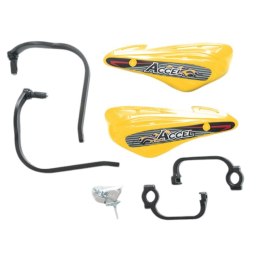 ACCEL OSŁONY RĄK (HANDBARY) Z MOCOWANIEM ALUMINIOWYM STRONG (22+28MM) MOCOWANIE 2 PUNKTOWE (ALU-CZARNY, PLASTIK-ŻÓŁTY)