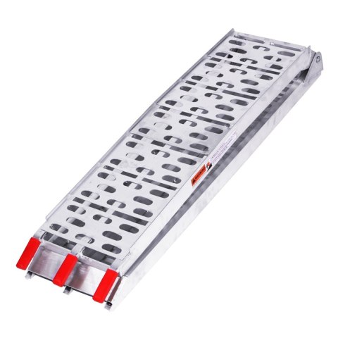 BIKETEC UNIWERSALNA RAMPA NAJAZDOWA ALUMINIOWA AŻUROWA MOTOCYKL / ATV 226 X 30,5 CM, MAX. 340 KG KOLOR SREBRNY