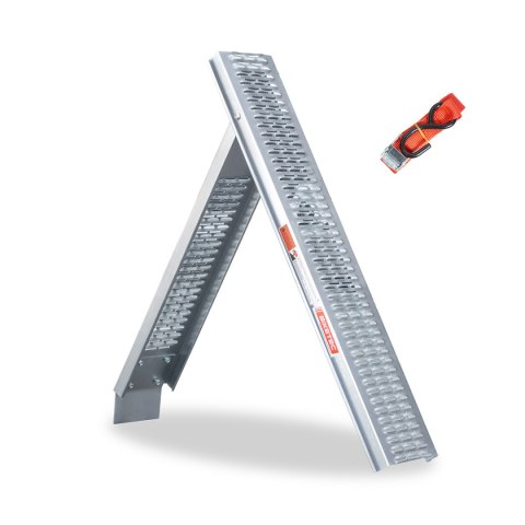 BIKETEC UNIWERSALNA RAMPA NAJAZDOWA STALOWA MOTOCYKL / ATV 215CM X 26CM, MAX. 227 KG KOLOR SREBRNY