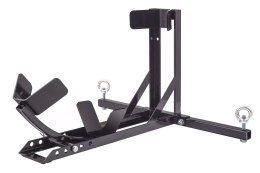 BIKETEC UNIWERSALNY PODNOŚNIK STOJAK Z UCHWYTEM PRZEDNIEGO KOŁA DO TRANSPORTU MOTOCYKLA (Z KOŁYSKĄ) WHEEL CHOCK KOLOR CZARNY