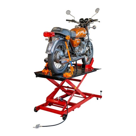 BIKETEC WARSZTATOWY PODNOŚNIK Z PODWÓJNYM SYSTEMEM PODNOSZENIA PNEUMATYCZNO-HYDRAULICZNYM PLATFORMOWY DO MOTO, STÓŁ 1800X660MM D