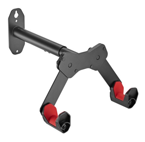 BIKETEC WIESZAK ŚCIENNY NA ROWER (WALL BIKE RACK) STAL MALOWANA PROSZKOWO KOLOR CZARNY, PLASTIK CZERWONY