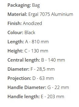 DOMINO KIEROWNICA ALUMINIOWA (ERGAL 7075) FATBAR 28MM WYSOKA KOLOR SREBRNY