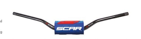 SCAR RACING KIEROWNICA BEZ POPRZECZKI 28,6MM MODEL MCGRATH/SHORT KOLOR CZARNY GĄBKA NIEBIESKI/BIAŁY