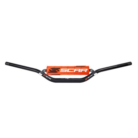 SCAR RACING KIEROWNICA Z POPRZECZKĄ 28,6MM MODEL RC BEND KOLOR CZARNY GĄBKA POMARAŃCZOWY/BIAŁY
