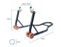 BIKETEC PROMOCJA PODNOŚNIK STOJAK MOTOCYKLOWY BIKER (PRZÓD/TYŁ) TYP-V (ROLKI) KOMPLET