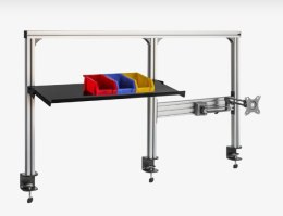 BIKETEC SOLIDNA ŚCIANA Z ALUMINIUM NA STÓŁ WARSZTATOWY Z RAMIENIEM NA MONITOR