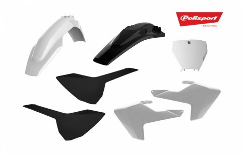 POLISPORT WYPRZEDAŻ KOMPLET PLASTIKÓW HUSQVARNA TC/FC '16-'18 W ZESTAWIE TABLICA PRZEDNIA (8665800002) KOLOR CZARNO BIAŁY