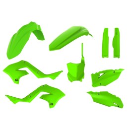 POLISPORT WYPRZEDAŻ KOMPLET PLASTIKÓW KAWASAKI KX 125/250 '03-'08 W ZESTAWIE TABLICA PRZEDNIA (8665900010) I OSŁONY AMORTYZATORÓ