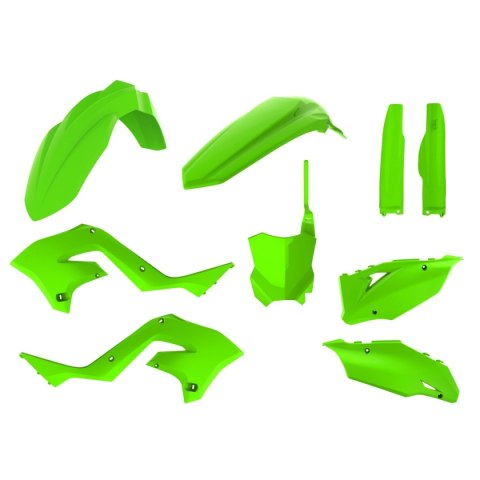 POLISPORT WYPRZEDAŻ KOMPLET PLASTIKÓW KAWASAKI KX 125/250 '03-'08 W ZESTAWIE TABLICA PRZEDNIA (8665900010) I OSŁONY AMORTYZATORÓ