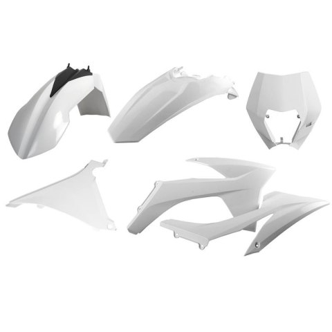 POLISPORT WYPRZEDAŻ KOMPLET PLASTIKÓW KTM EXC/EXC-F '12-'13 W ZESTAWIE OSŁONA LAMPY (8666700002) KOLOR BIAŁY