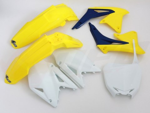 UFO KOMPLET PLASTIKÓW SUZUKI RMZ 450 '08-'17 KOLOR OEM (ŻÓŁTY/BIAŁY/NIEBIESKI) (SU409E999)