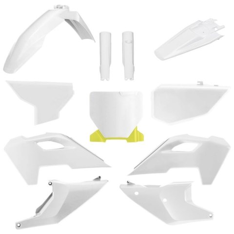 POLISPORT KOMPLET PLASTIKÓW (FULL KIT) HUSQVARNA TC/FC '23-'24 W ZESTAWIE TABLICA PRZEDNIA (8671700001) I OSŁONY AMORTYZARORÓW (