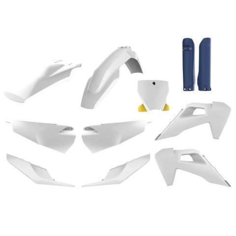 POLISPORT KOMPLET PLASTIKÓW (FULL KIT) HUSQVARNA TC/FC TPI '19-'22 W ZESTAWIE TABLICA PRZEDNIA (8666500006) I OSŁONY AMORTYZATOR
