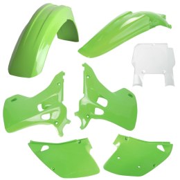 POLISPORT KOMPLET PLASTIKÓW (FULL KIT) KAWASAKI KX 125/250 '93 W ZESTAWIE TABLICA PRZEDNIA (8672800002) KOLOR ZIELONY OEM