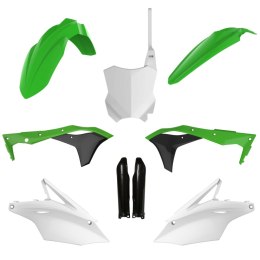 POLISPORT KOMPLET PLASTIKÓW (FULL KIT) KAWASAKI KX 250F '17-'20 W ZESTAWIE TABLICA PRZEDNIA (8665900001) I OSŁONY AMORTYZARORÓW 