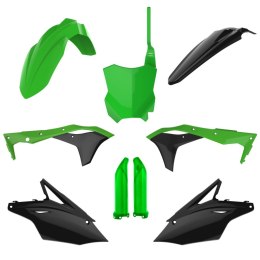 POLISPORT KOMPLET PLASTIKÓW (FULL KIT) KAWASAKI KX 250F '17-'20 W ZESTAWIE TABLICA PRZEDNIA (8665900001) I OSŁONY AMORTYZARORÓW 