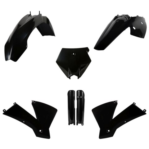 POLISPORT KOMPLET PLASTIKÓW (FULL KIT) KTM SX '03-'04 W ZESTAWIE OSŁONY AMORTYZATORÓW (8399000001) KOLOR CZARNY