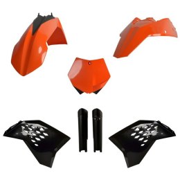 POLISPORT KOMPLET PLASTIKÓW (FULL KIT) KTM SX/SX-F/XC-F '07-'10 W ZESTAWIE TABLICA PRZEDNIA (8664400001) I OSŁONY AMORTYZATORÓW 