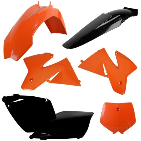 POLISPORT KOMPLET PLASTIKÓW KTM SX '00 W ZESTAWIE TABLICA PRZEDNIA (8660300001) KOLOR POMARAŃCZOWY CZARNY