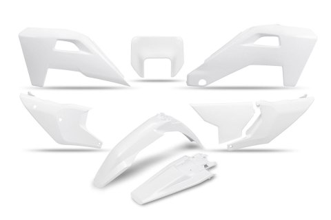 UFO 2025/11 KOMPLET PLASTIKÓW HUSQVARNA FE 250 / 350 / 450 / 501 '25-'26, TE 250 / 300 HERITAGE '25-'26 KOLOR BIAŁY