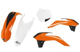 UFO 2025/11 KOMPLET PLASTIKÓW KTM SX 85 '13-'17 (KT04040127, KT04045047, KT04042999, KT04041047) KOLOR OEM POMARAŃCZOWY / BIAŁY 