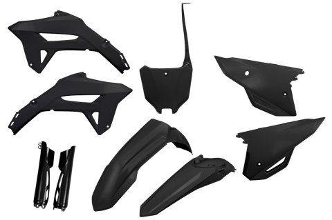 UFO KOMPLET PLASTIKÓW (FULL KIT) Z OSŁONAMI TELESKOPÓW (AMORTYZATORÓW) HONDA CRF 250R '22-'24, CRF 450R '21-'24 KOLOR CZARNY