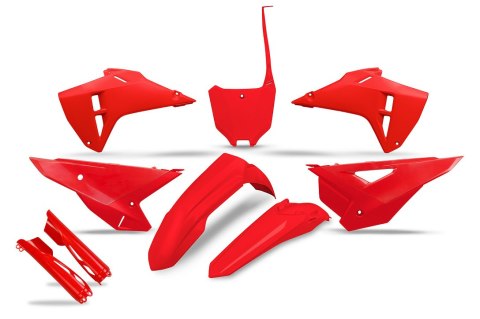 UFO KOMPLET PLASTIKÓW (FULL KIT) Z OSŁONAMI TELESKOPÓW (AMORTYZATORÓW) HONDA CRF 250R / 450R '25-'26 KOLOR CZERWONY