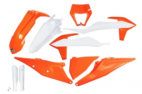 UFO KOMPLET PLASTIKÓW (FULL KIT) Z OSŁONAMI TELESKOPÓW (AMORTYZATORÓW) KTM EXC 125 '20-'21, EXC 250 / 300 TPI '20-'23, EXC-F 250