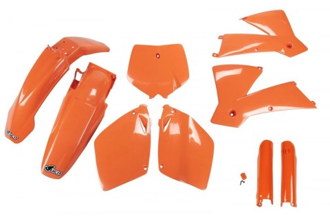 UFO KOMPLET PLASTIKÓW (FULL KIT) Z OSŁONAMI TELESKOPÓW (AMORTYZATORÓW) KTM SX-SXF '01-'02 KOLOR POMARAŃCZOWY (KT501E127)