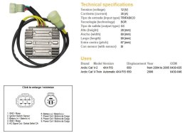 DZE REGULATOR NAPIĘCIA ARCTIC CAT 650 '04-'06 (OEM-0430-035, 0430-046) 12V35A