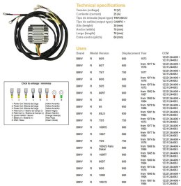 DZE REGULATOR NAPIĘCIA BMW R 60/75/65/80/90/100 '74-'88, MOTO GUZZI 650/750/850/1000 '75-'95 (12321244409, 12311244063) (ESR450)