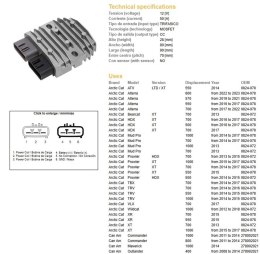 DZE REGULATOR NAPIĘCIA CAN-AM 400/500/650/800/1000; HONDA TRX 500/650/680; KAWASAKI KVF 750 12-13; POLARIS 400/500/550/570/800/9