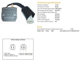 DZE REGULATOR NAPIĘCIA HONDA CBF 1000 '06-'10 (SC58) (31600-MFA-D01) MOSFET (50A)