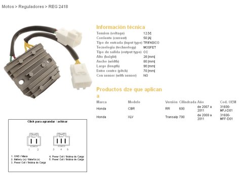 DZE REGULATOR NAPIĘCIA HONDA CBR 600RR '07-'12; XL 700V TRANSALP '08-'11 (50A) (31600-MFJ-D01)