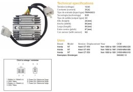 DZE REGULATOR NAPIĘCIA HONDA NTV 650 '88-'91 12V 35A (SH538C-12) (31600-MN8-008) (31600-MN8-028) (ESR252)