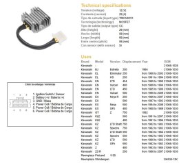 DZE REGULATOR NAPIĘCIA KAWASAKI EL/EN/EX/GPZ/KZ/Z (SH530-12) (21066-1030) (SH530-12K,ESR140)