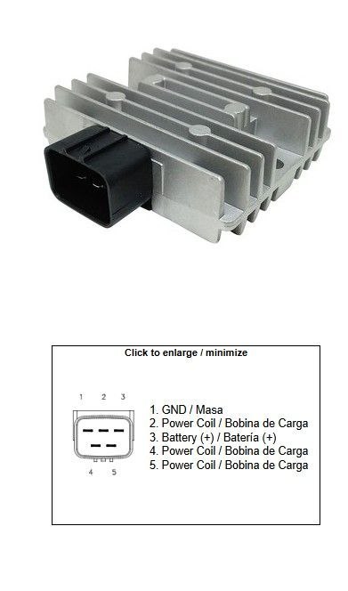 DZE REGULATOR NAPIĘCIA KAWASAKI KLE 300 VERSYS-X '17-'23; KLE 650 VERSYS '18-'22; ER 400Z '19-'22; ER 650Z '17-'23; EX 400 NINJA