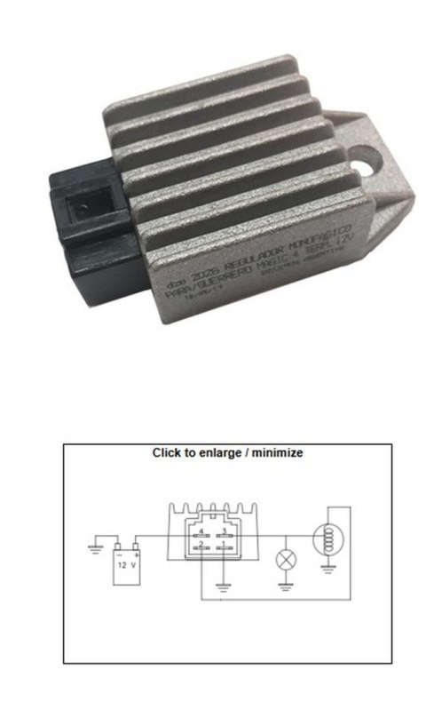 DZE REGULATOR NAPIĘCIA KYMCO 50 AGILITY; PEOPLE; SUPER 9; TOP BOY (12V/8A) (ESR019)
