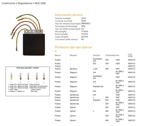 DZE REGULATOR NAPIĘCIA POLARIS 300/400/500 (OEM-4060133) (ESR950)