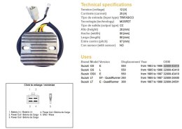 DZE REGULATOR NAPIĘCIA SUZUKI GS 550E/L '83-'86; GSX 550E '85-'87; LT 250EF QUADRUNNER '85-'87; LT 300E QUADRUNNER '87-89 (ESR11