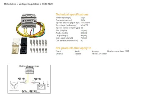 DZE REGULATOR NAPIĘCIA UNIWERSALNY MOSFET (50A) 5 KABLI (3X ŻÓŁTE; 1X CZERWONY; 1X ZIELONY)