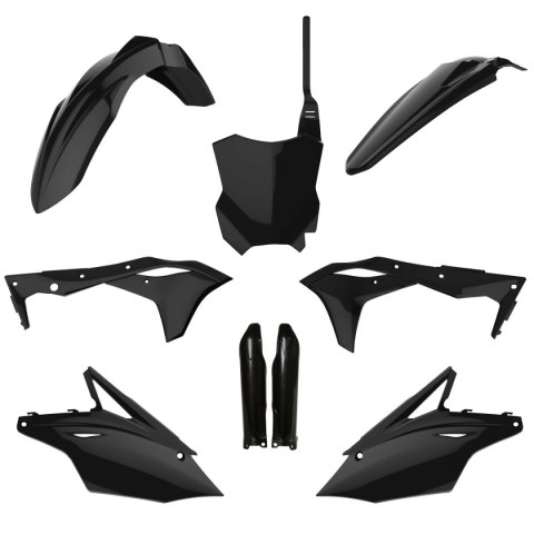 POLISPORT KOMPLET PLASTIKÓW (FULL KIT) KAWASAKI KX 250F '17-'20 W ZESTAWIE TABLICA PRZEDNIA (8665900003) I OSŁONY AMORTYZARORÓW 