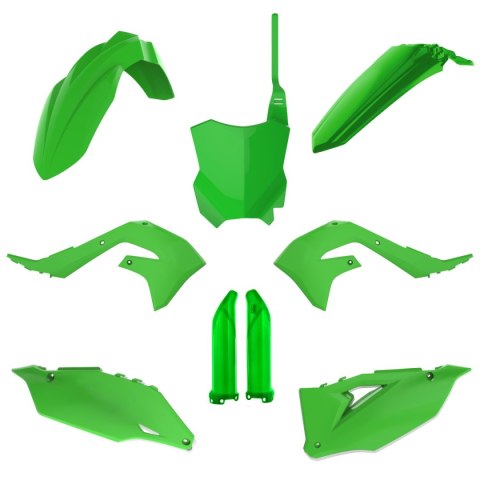 POLISPORT KOMPLET PLASTIKÓW (FULL KIT) KAWASAKI KX 250F '21-'24; KX 450F '19-'23 W ZESTAWIE TABLICA PRZEDNIA (8665900001) I OSŁO