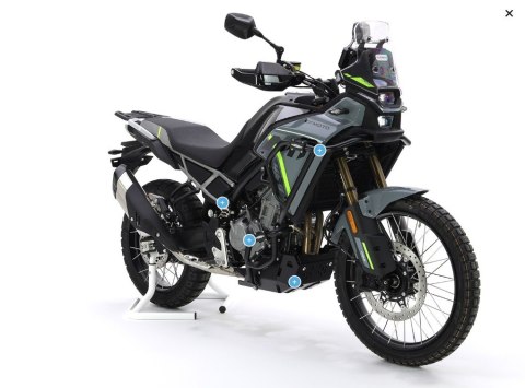 CROSSPRO GMOLE ALUMINIOWE GÓRNE OSŁONY SILNIKA I CHŁODNIC CF MOTO MT 450 '24- KOLOR CZARNY MAT