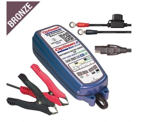 OPTIMATE ŁADOWARKA AKUMULATORÓW OPTIMATE 2 DUO 12V 2A 6-96AH AGM / GEL / STD 6-96AH, LITHIUM (LIFEPO4) 12.8V / 13.2V 2A 2-24AH, 